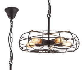 D0135  Claudia Pendant 5 Light Black